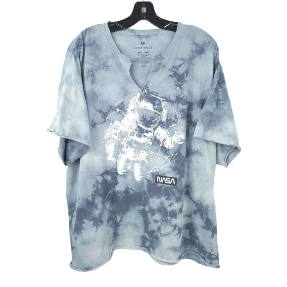 Hyper Space NASA Tie Dye T Shirt Size 3XL Astronauts Rolled Short Sleeve Hem - Picture 8 of 12
